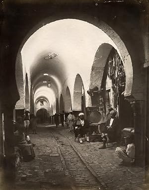 Tunisia Tunis Souk Bazaar Barbouchi Old Photo Garrigues 1890