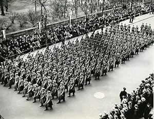 USA New York Army Day Parade 16th Infantry on Fifth Avenue Old Photo 1939