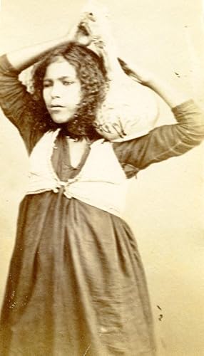 Middle East Woman Traditional Fashion Portrait Old Anonymous Albumen Photo 1880