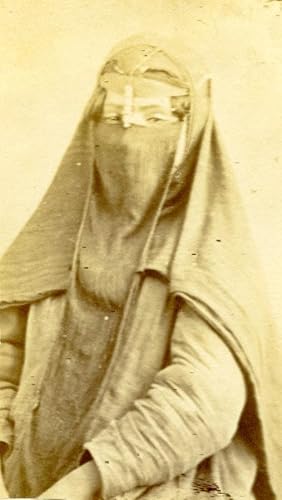 Middle East Woman Traditional Fashion Portrait Old Anonymous Albumen Photo 1880