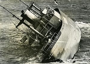 SS Flying Enterprise Sinking Disaster Captain Carlsen & Dancy Old Photo 1952