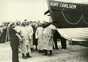 Netherlands Hoerdwick Captain Kurt Carlsen Life Raft Christening Old Photo 1953