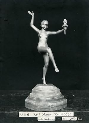 France Paris Art Deco Cadran Workshop Gallo Dancer Old Photo 1930