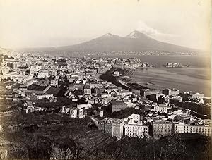 Italy Naples Napoli Panorama Vesivius Vesivio Volcano Albumen Photo Sommer 1880