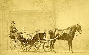 France Paris Transportation Pony Chaise Old Delton Albumen Photo 1875
