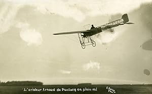 France Bordeaux Aviation Arnaud de Pontac flight Real Photo Postcard Seitz 1911
