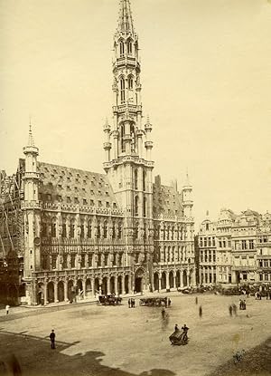 Belgium Brussels Grand' Place City Hall Architecture Old Photo 1890