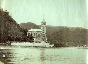 Portugal Azores Sao Miguel Furnas Church Lake Old Photo Raposo 1890