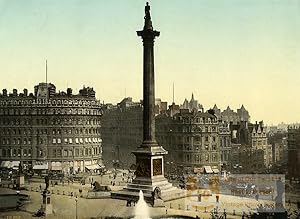 United Kingdom London Trafalgar Square Old Photo Photochrom 1900