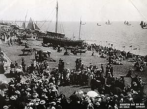 Seller image for United Kingdom Brighton Day by Day Holidaymakers Beach Sailboats Old Photo 1900 for sale by Bits of Our Past Ltd
