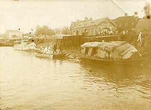 China Tianjin River Customs on river Pei Ho Hai He Old Photo 1906