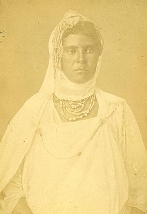 Algeria Kabyle Woman Portrait Old Photo Cabinet Card Geiser 1880