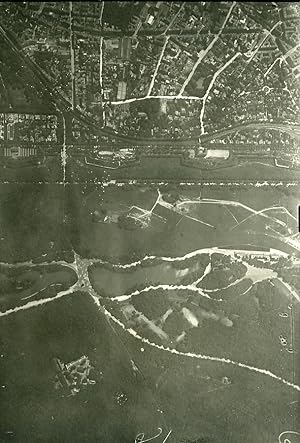 France Paris Auteuil Panorama #9 WWI Old Aerial View Photo 1918