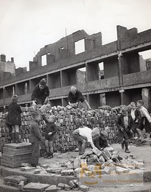 Netherlands WWII Bomb Wrecked Rotterdam Children Help Rebuild Old Photo 1940's