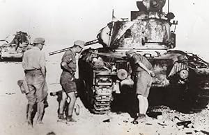 Libya Desert German Soldiers & Captured Allied Tank WWII WW2 Old Photo 1941