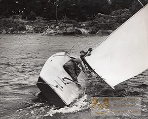 Seller image for USA? Sailing Sailboat Crewmen Battling Strong Current Old Photo 1950 for sale by Bits of Our Past Ltd