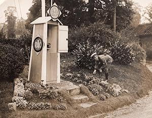 Somerset Newton St Loe RAC Scout Emergency Telephone Box Garden Old Photo 1930