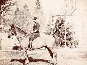 France  Thoroughbred  Horse Military Rider Equitation Old Photo 1900