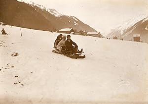 France Bobsleigh Racing at Chamonix old Gautherot Photo 1900's