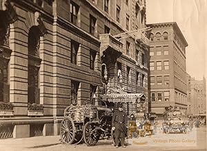 Boston Hotel Lenox Fire Fire Engines Firemen Lot of 4 Old Photos February 1917