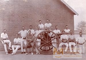 India British Colony Royal Field Artillery Men Cannon old Photo 1910