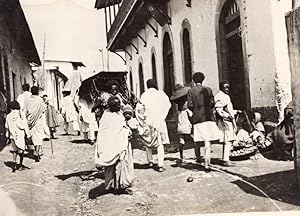 Ethiopia Addis Ababa Busy Street Animation old Meurisse Photo 1930's