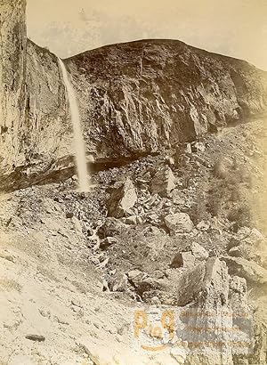France Auvergne Waterfalls at Mont Dore Rocks Old Photo E Noir 1896