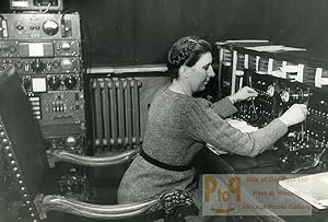 Russia Moscow production Pravda newspaper Phone Operator Old Photo 1947