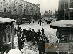 Russia Moscow Distribution of the newspaper Pravda Old Photo 1947