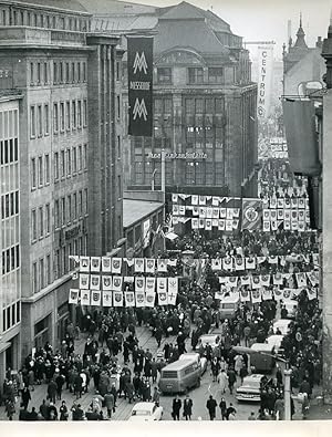 Seller image for East Germany Leipzig Petersstrasse Jubile Fair Busy Street Old Photo 1965 for sale by Bits of Our Past Ltd