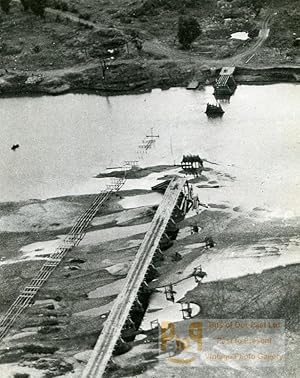 WWII Royal Air Forces Burma Bombardment Bridge at Ye-U Old Photo 1945