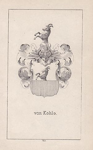 Bild des Verkufers fr Von Kohlo" - Kohlo Wappen heraldry Heraldik coat of arms Adel zum Verkauf von Antiquariat Steffen Vlkel GmbH