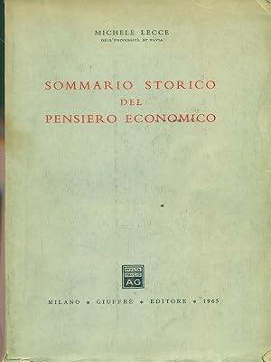Bild des Verkufers fr Sommario storico del pensiero economico zum Verkauf von Librodifaccia