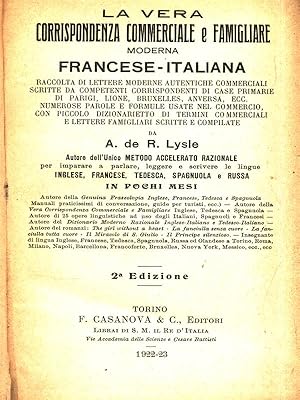 La vera corrispondenza commerciale e famigliare moderna Francese-Italiana