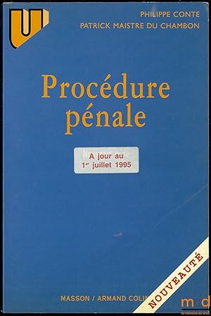 Bild des Verkufers fr PROCDURE PNALE,  jour au 1er juillet 1995, coll. U, srie Droit zum Verkauf von La Memoire du Droit