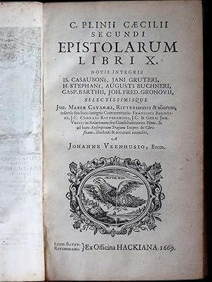 C.Plinii Caecilii Secundi Epistolarum libri X.