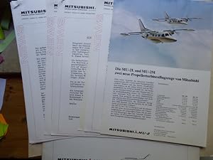 Die MU-2L und MU-2M zwei neue Propellerturbinenflugzeuge von Mitsubishi. Ein Blatt mit farbiger A...