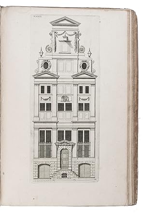 Bild des Verkufers fr Regola delli cinque ordini d'architettura . | Regel vande vijf ordens der architecture . | Reigle des cinq ordres d'architecture | The rule of the V. orders of architecture Utrecht, Crispijn van de Passe, 1629. With full-page engraved author's portrait and 42 numbered engraved plates, versos with letterpress text in Italian, Dutch, French, and German and/or English. Plates III and XXXIIII are cancels.With:(2) VIGNOLA, Giacomo Barozzi da. La ii parte dell architetura dell Vignola e'altri famossi architetti | Het tweede deel van de architectura [Amsterdam, Johannes Jansonius and Jan van Hilten?, ca. 1642]. With engraved title-page and 42 numbered engraved plates. Plates 1-13 with letterpress text printed on the verso describing the facing page.(3) PASSE, Crispijn van de. Oficina arcularia in qua sunt ad spectantia diversa eximia exempla. | Bouticque menuserie . | Schriner Laden . | Schrinwerckers winckel. Amsterdam, Crispijn van de Passe, 1642. With engraved title-page and 46 engrav zum Verkauf von ASHER Rare Books