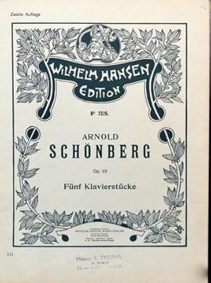 [Op. 23] Fünf Klavierstücke. Op. 23. [Umschlag:] Zweite Auflage