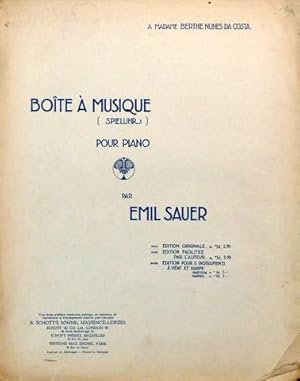 Boîte à musique (Spieluhr) pour piano. Edition originale