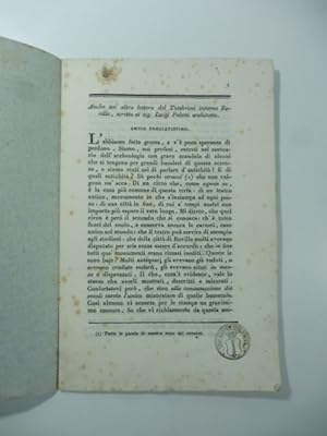 Anche un'altra lettera del Tambroni intorno Boville, scritta al sig. Luigi Poletti architetto