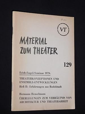 Bild des Verkufers fr Theater in Rudolstadt / Architektur und Theaterarbeit (Material zum Theater 129, Reihe: Schauspiel, Heft 38). Herausgeber: Verband der Theaterschaffenden der Deutschen Demokratischen Republik (Beitrge zur Theorie und Praxis des sozialistischen Theaters) zum Verkauf von Fast alles Theater! Antiquariat fr die darstellenden Knste