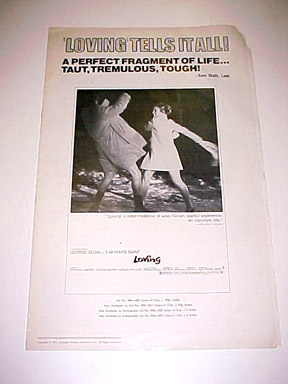 LOVING-EVA MARIE SAINT-1970 PRESSBOOK-RARE VG