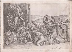 Scipio begnadigt die Gefangenen, nach Giulio Romano Auf Bütten, ca 29,5 x 40,3 cm. B. XVI, S. 136...