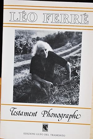 Image du vendeur pour Testament phonographe mis en vente par ShepherdsBook