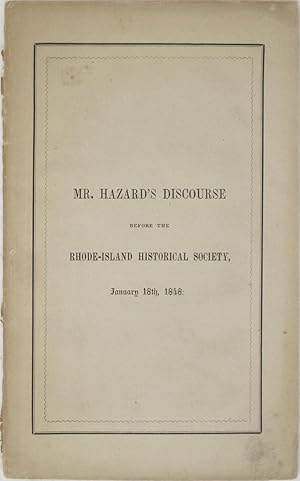 Imagen del vendedor de A Discourse Delivered Before the Rhode-Island Historical Society, on the Evening of Tuesday, January 18th, 1848, on the Character and Writings of Chief Justice Durfee [1848 Edition] a la venta por Powell's Bookstores Chicago, ABAA