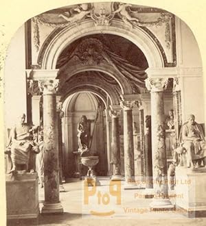 Statue Gallery Vatican Italy stereoview Photograph 1865