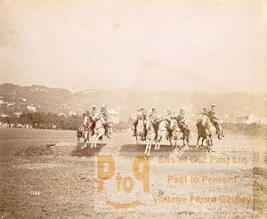 Military cavalry action scene old Photo 1890