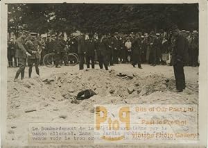 Seller image for Crowd Soldiers Shell Hole WWI WW1 old Photo 1914-1918 for sale by Bits of Our Past Ltd