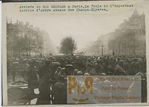 Seller image for King Georges V Visit to Paris Crowd old Photo 1918 for sale by Bits of Our Past Ltd